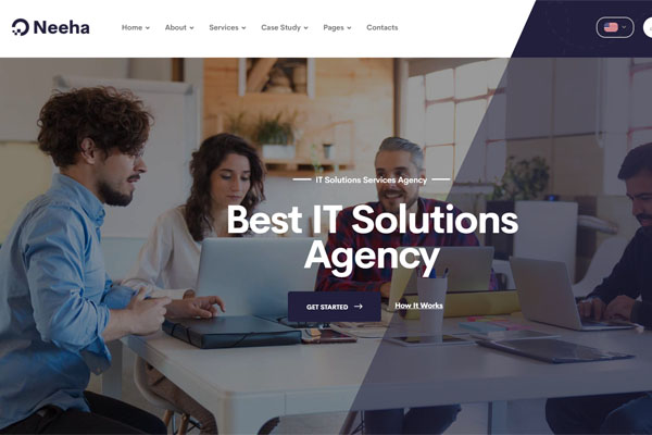 ■藍(lán)黑色大氣多頁(yè)面商務(wù)服務(wù)科技通用類企業(yè)網(wǎng)站模板